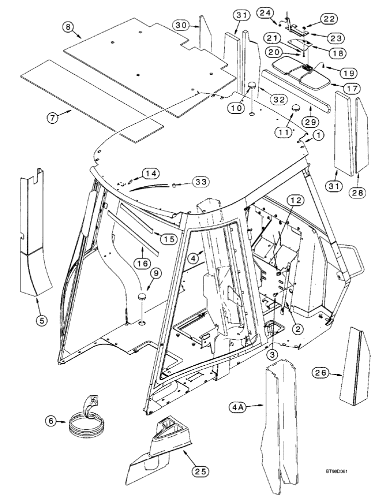 Схема запчастей Case 590SL - (9-75) - CAB FRAME, COVERS AND INSULATION (09) - CHASSIS/ATTACHMENTS