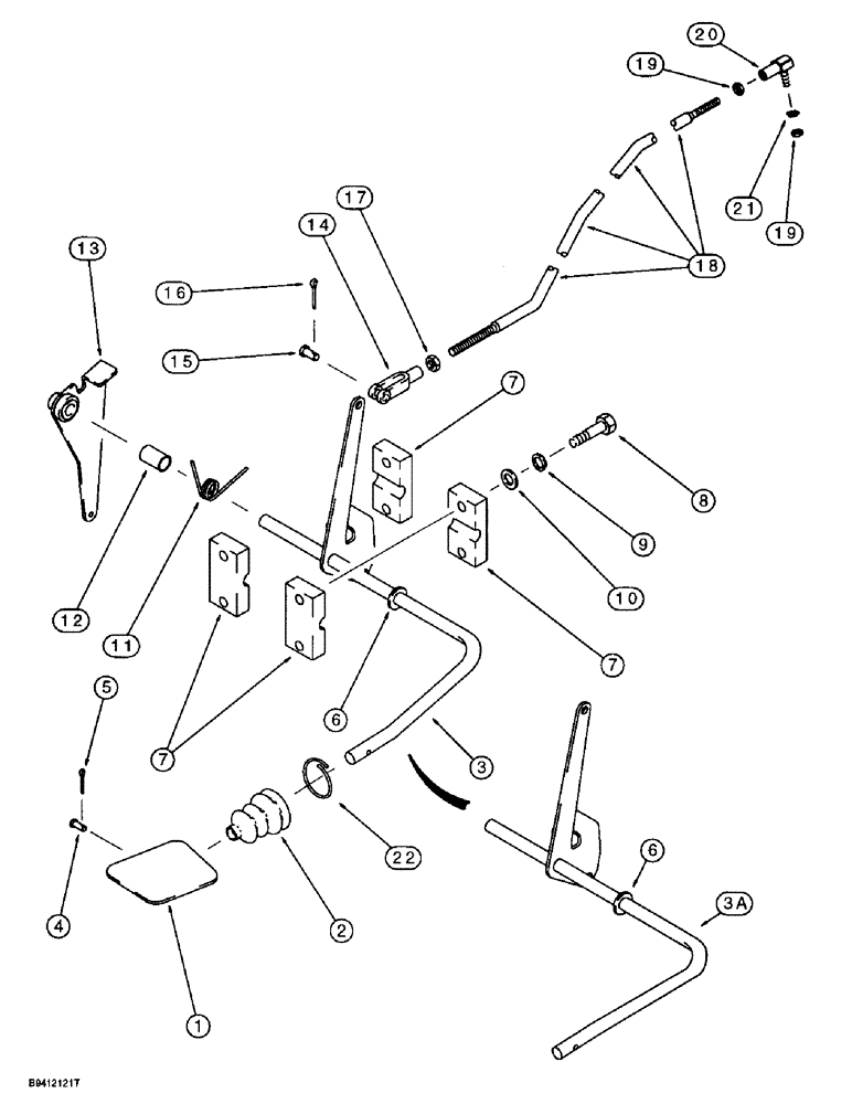 Схема запчастей Case 570LXT - (3-006) - THROTTLE CONTROL LINKAGE, FOOT CONTROLS (03) - FUEL SYSTEM