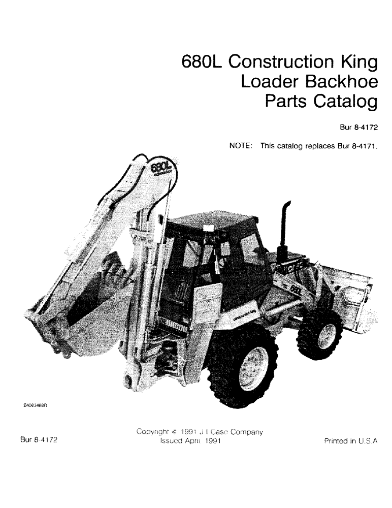 Схема запчастей Case 680L - (1-01) - 680L CONSTRUCTION KING LOADER BACKHOE PARTS CATALOG (00) - PICTORIAL INDEX