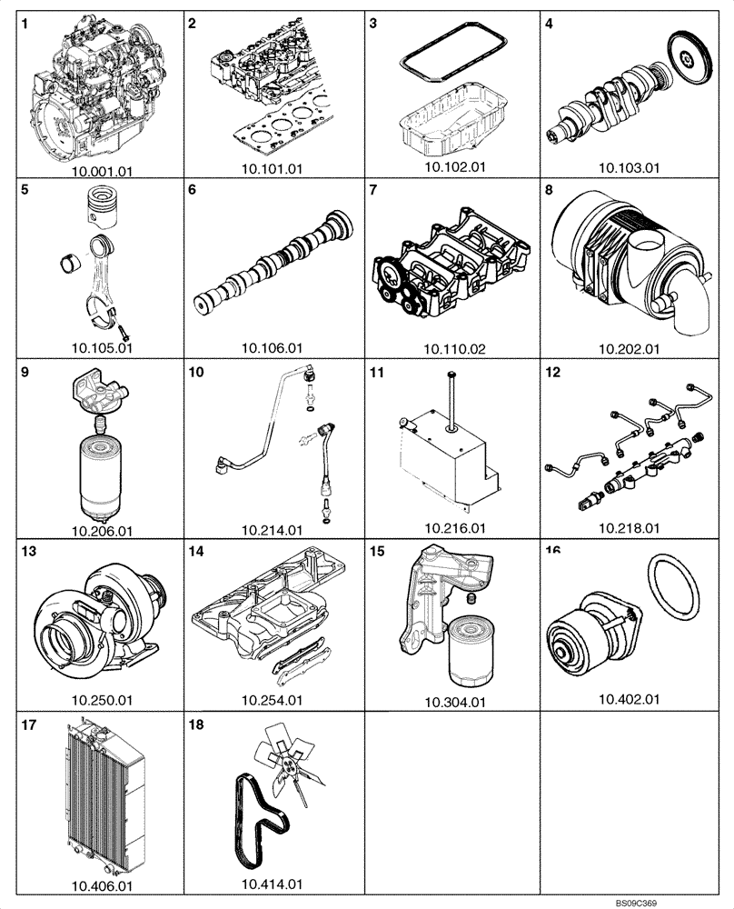 Схема запчастей Case 650L - (10.000.01) - ENGINE - SECTION PICTORIAL (10) - ENGINE