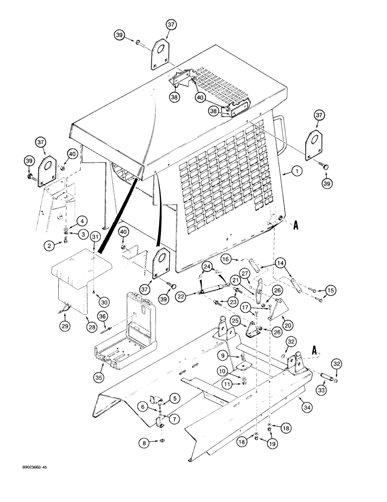 Схема запчастей Case 1818 - (9-18) - ROPS & LIFTING BRACKETS PRIOR TO P.I.N. JAF0095543 (09) - CHASSIS/ATTACHMENTS