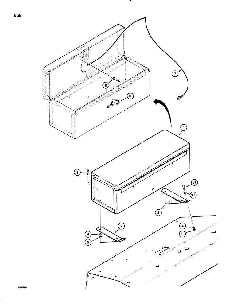 Схема запчастей Case 580SE - (666) - OPERATORS TOOL BOX (09) - CHASSIS/ATTACHMENTS