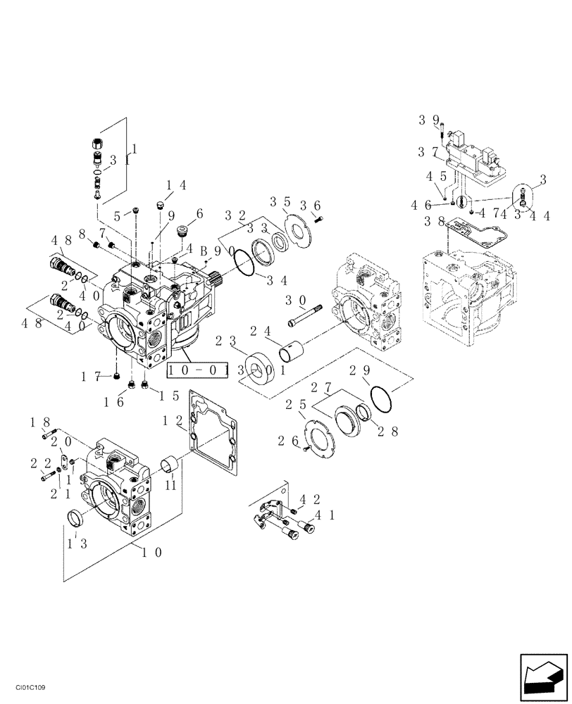 Схема запчастей Case SV216 - (10-013-00[01]) - HYDRAULIC PUMP - VIBRATIONS (08) - HYDRAULICS