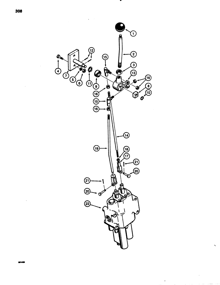 Схема запчастей Case 780B - (308) - LOADER CONTROLS - 2 SPOOL VALVE AND LEVER (09) - CHASSIS/ATTACHMENTS