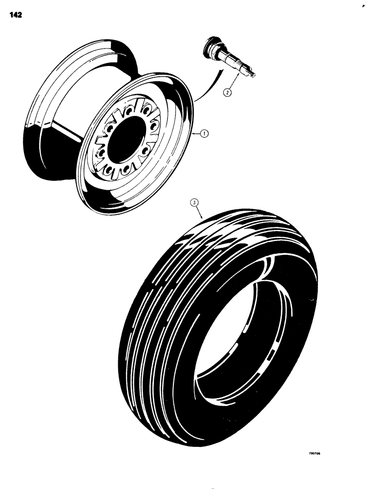 Схема запчастей Case 680G - (142) - FRONT WHEELS (05) - STEERING