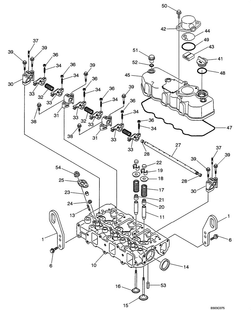 Схема запчастей Case CX36 - (02-15[00]) - CYLINDER HEAD AND COVER (02) - ENGINE