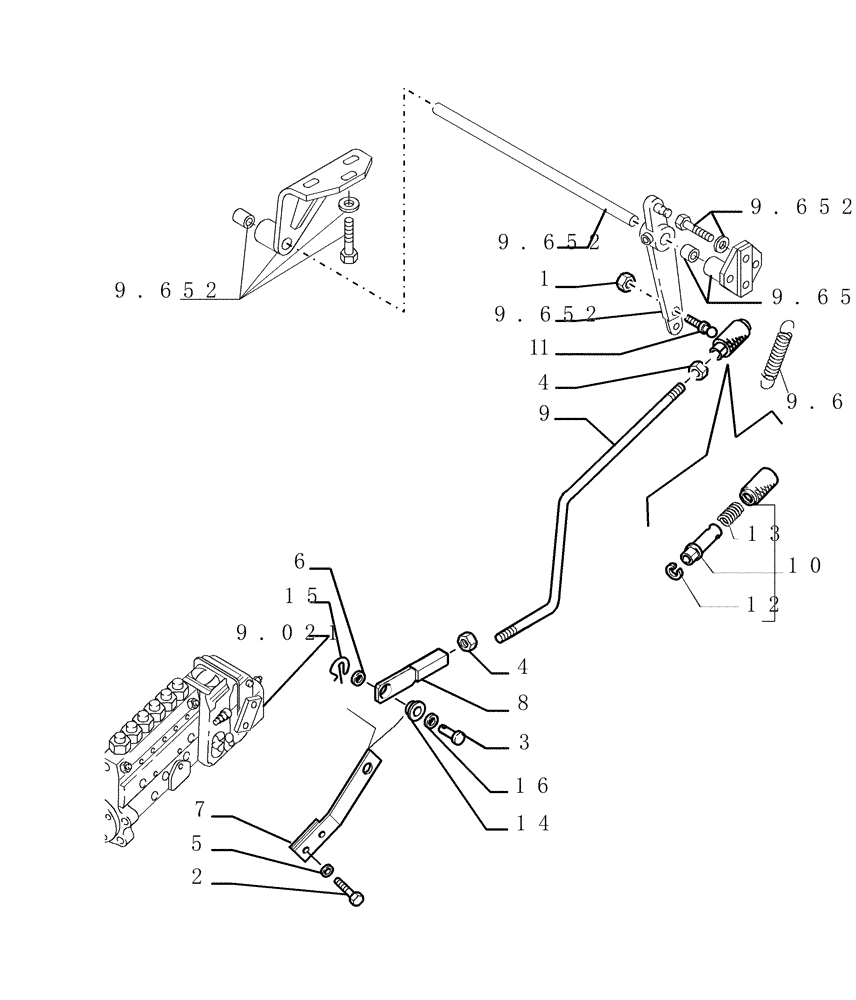 Схема запчастей Case 1850K LT - (0.520[01]) - THROTTLE CONTROL (01) - ENGINE