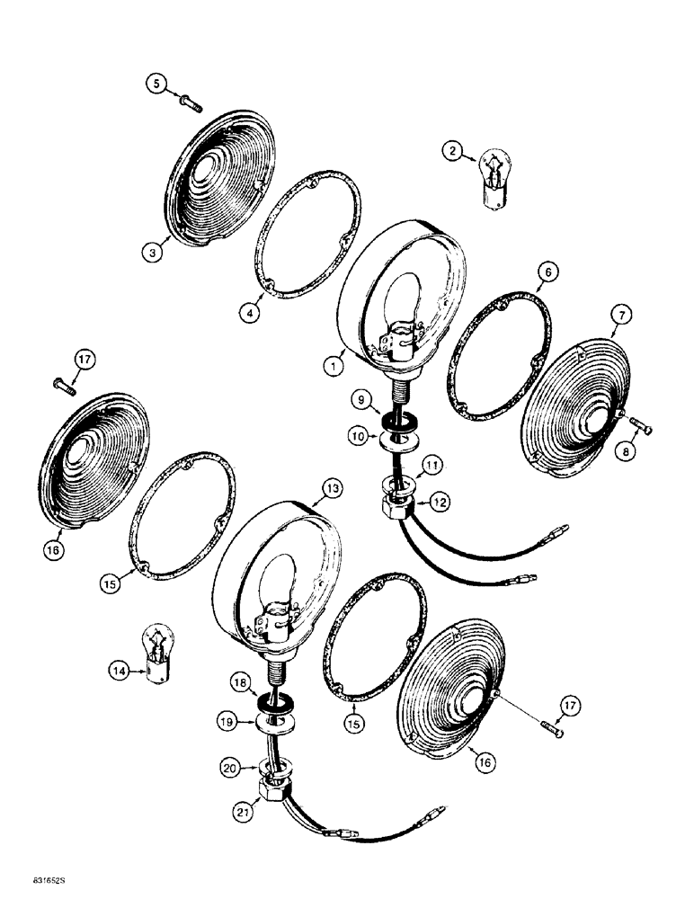 Схема запчастей Case 585E - (4-30) - LAMPS, STOP AND TAIL LAMP (04) - ELECTRICAL SYSTEMS