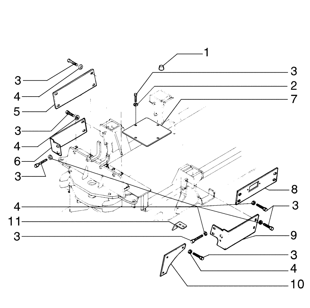 Схема запчастей Case 845B - (09-34[01]) - SHIELD AND COVER (09) - CHASSIS/ATTACHMENTS