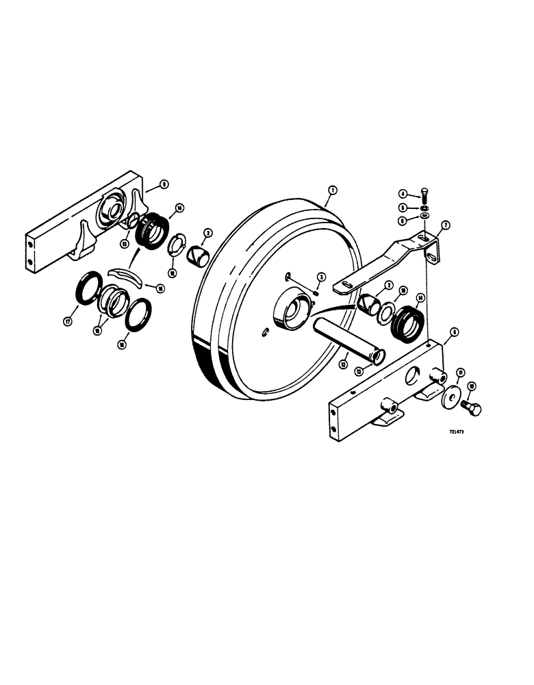 Схема запчастей Case 450 - (192[1]) - IDLER WHEEL TRACTOR SN. 305801 AND AFTER (04) - UNDERCARRIAGE