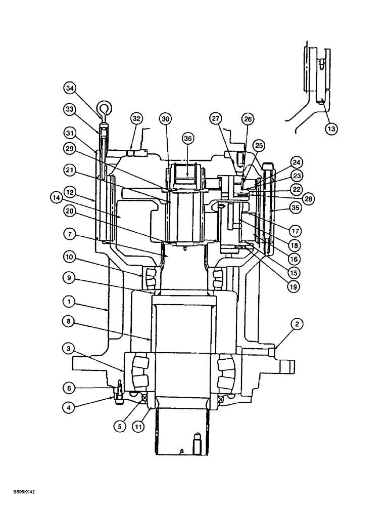 Схема запчастей Case 9060B - (8-158) - REDUCTION GEAR ASSEMBLY (08) - HYDRAULICS