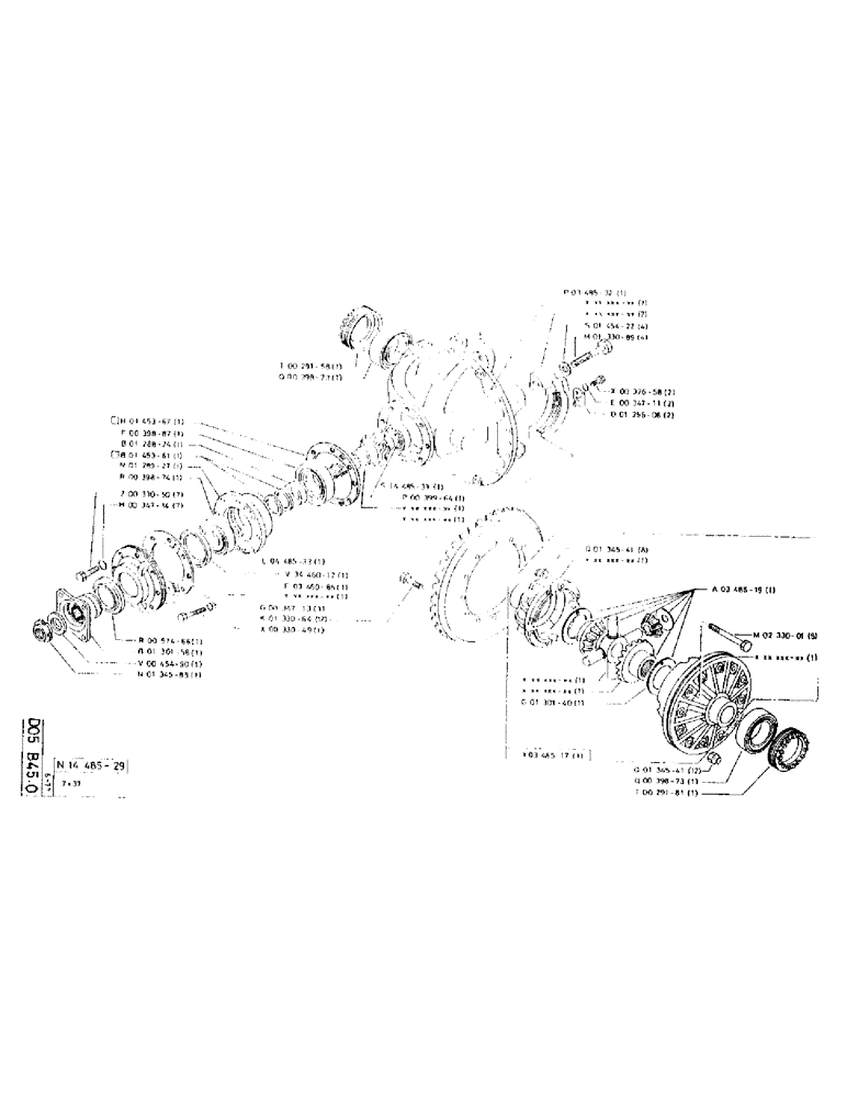 Схема запчастей Case 75P - (056) - DIFFERANTIAL 7X37 (04) - UNDERCARRIAGE