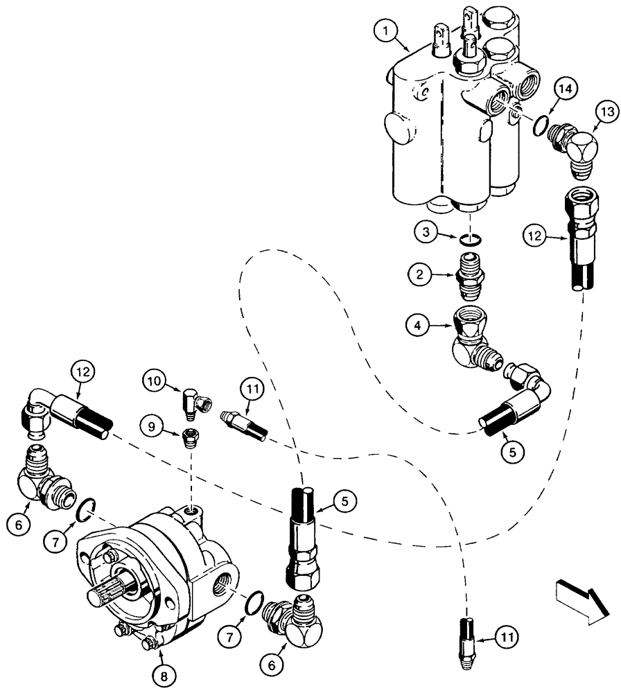 Схема запчастей Case TF300B - (06-01) - HYDRAULIC CIRCUIT GROUND DRIVE (06) - POWER TRAIN