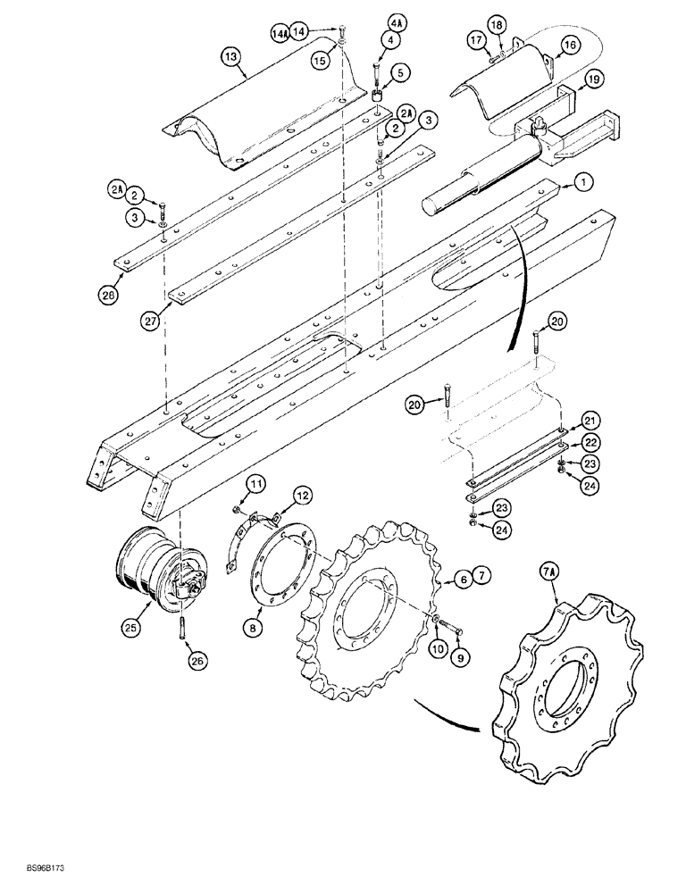 Схема запчастей Case 650G - (5-02) - TRACK FRAMES AND RELATED PARTS (RIGHT-HAND TRACK SHOWN IN ILLUSTRATION) (11) - TRACKS/STEERING