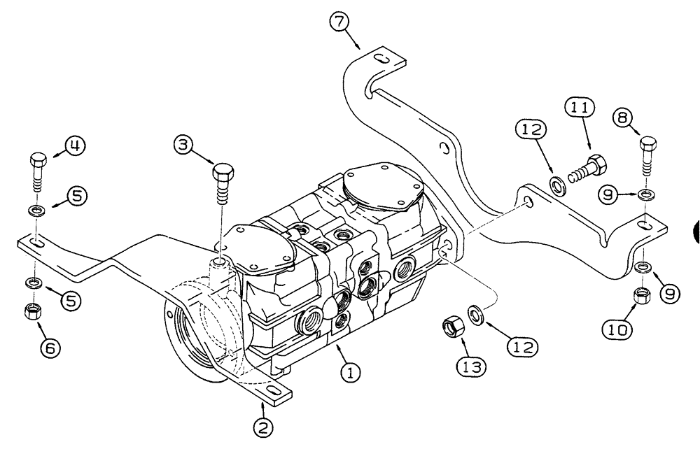 Схема запчастей Case 460 - (6-08) - TANDEM PUMP MOUNTING (06) - POWER TRAIN