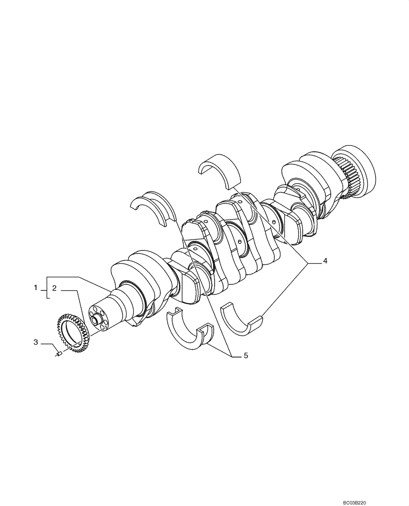 Схема запчастей Case 721D - (02-36) - CRANKSHAFT (02) - ENGINE