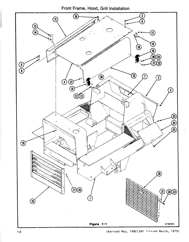 Схема запчастей Case DH7 - (1-02) - FRONT FRAME, HOOD, GRILL INSTALLATION (39) - FRAMES AND BALLASTING