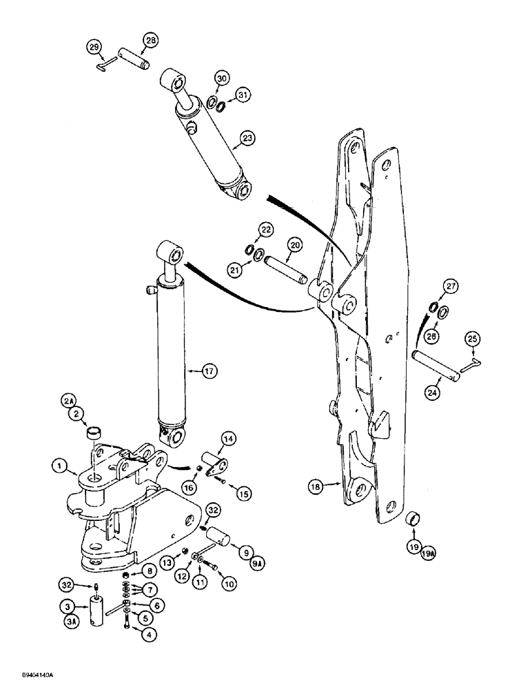 Схема запчастей Case 860 - (9-030) - BACKHOE SWING TOWER AND BOOM (09) - CHASSIS/ATTACHMENTS