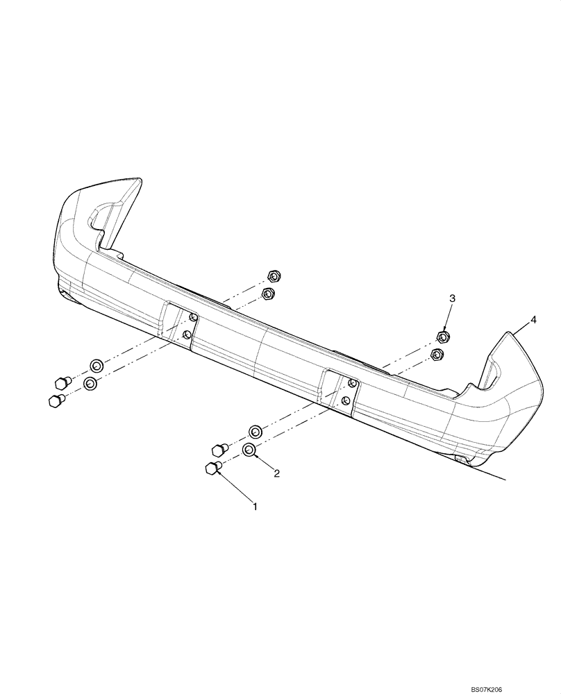 Схема запчастей Case 450 - (09-58) - REAR BUMPER (09) - CHASSIS