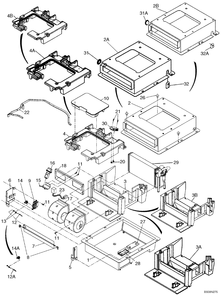 Схема запчастей Case 821E - (09-68) - HEATER (09) - CHASSIS