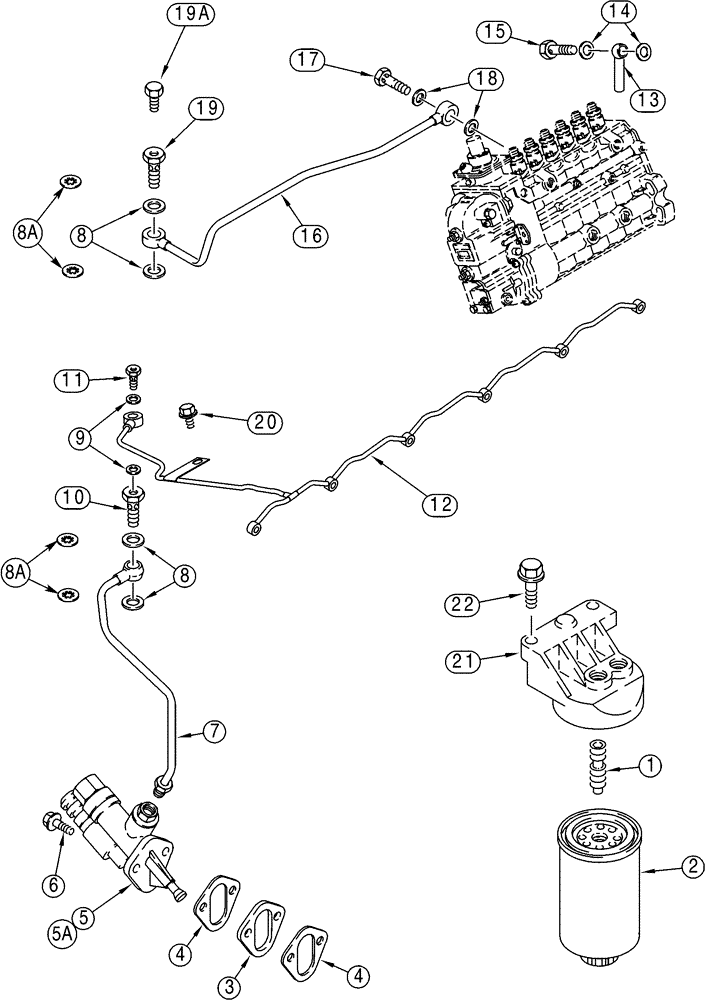 Схема запчастей Case 621C - (03-012) - FUEL FILTER - PUMP, TRANSFER (NORTH AMERICA/EUROPE), 6T-590 EMISSIONS CERTIFIED ENGINE (03) - FUEL SYSTEM