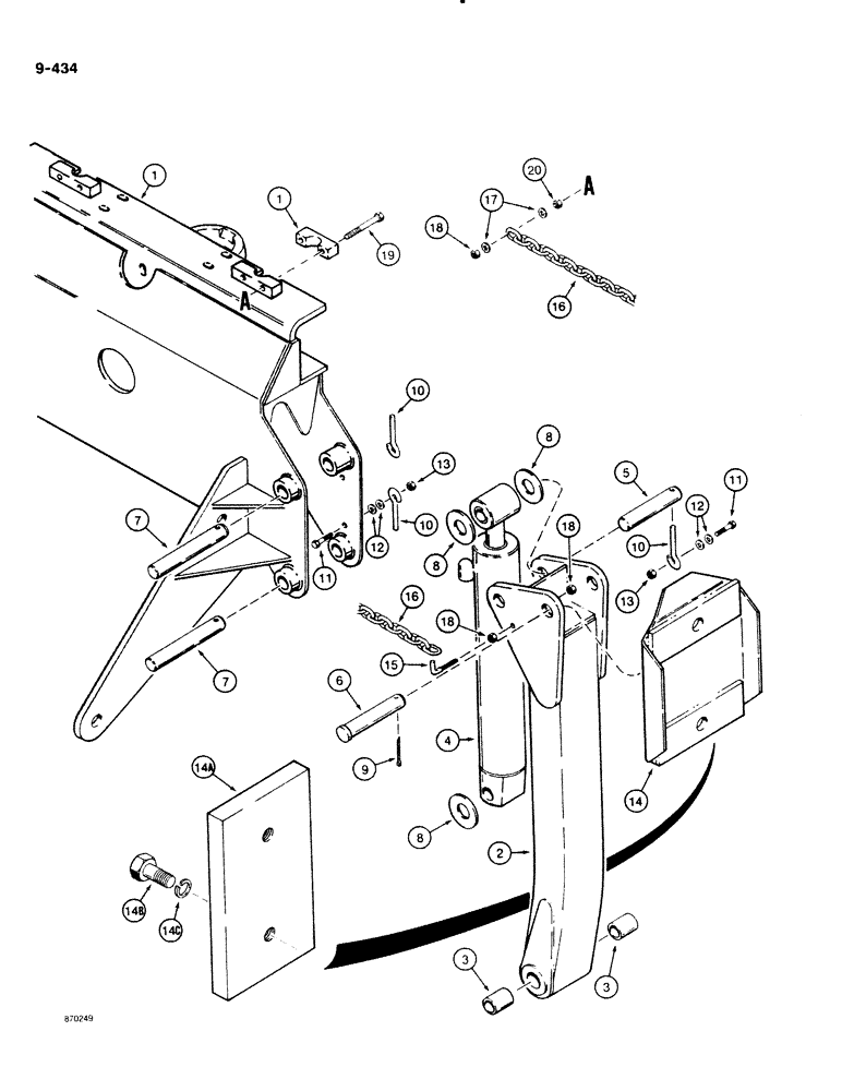 Схема запчастей Case DH4B - (9-434) - BACKHOE STABILIZERS (09) - CHASSIS/ATTACHMENTS