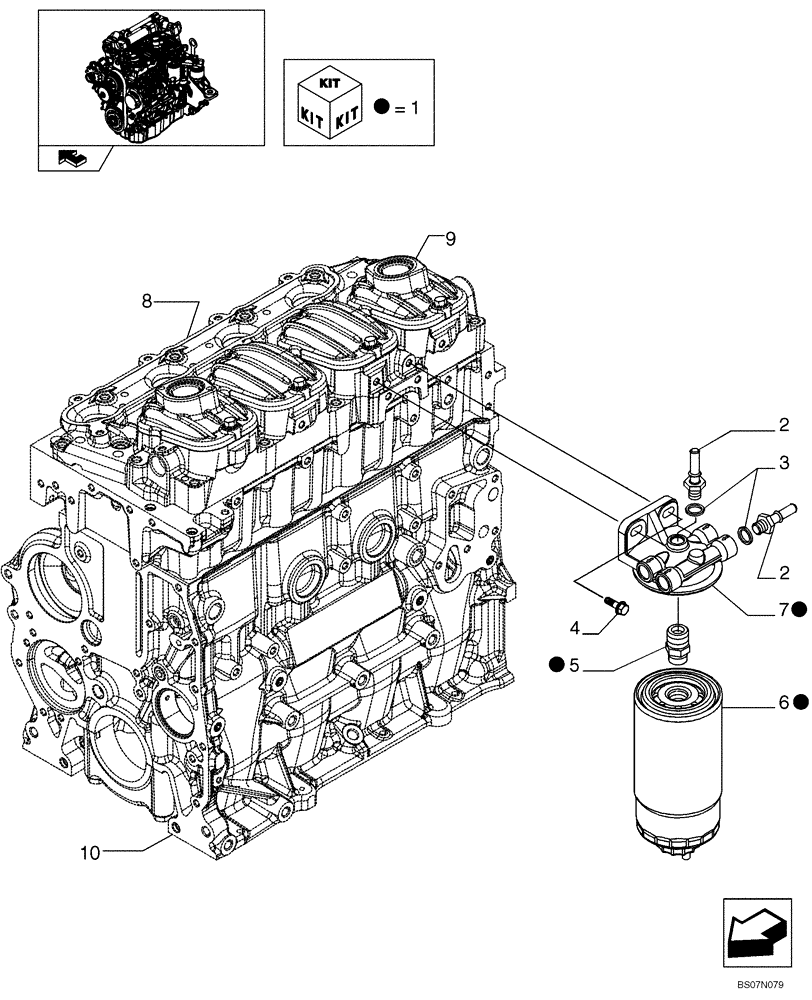 Схема запчастей Case 430 - (03-08) - FUEL FILTER (87530652) (03) - FUEL SYSTEM