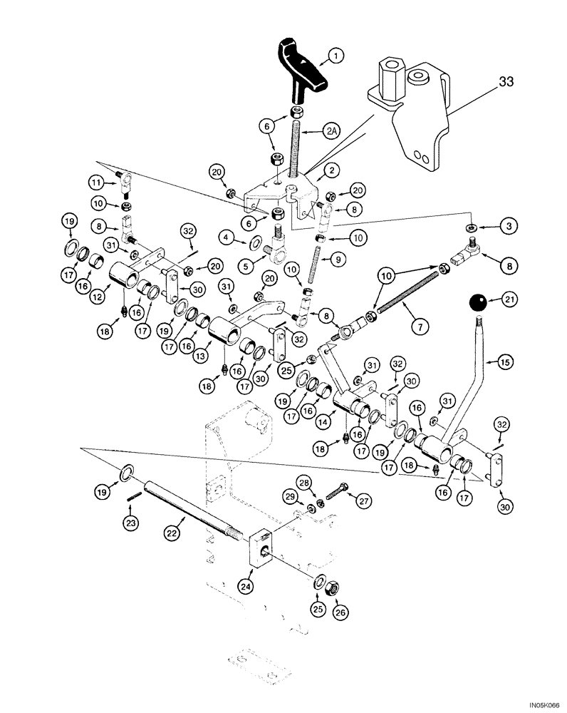 Схема запчастей Case 550H-IND - (08-15) - CONTROLS - LEVER AND LINKAGE, MODELS WITH FOUR SPOOL CONTROL VALVE (08) - HYDRAULICS