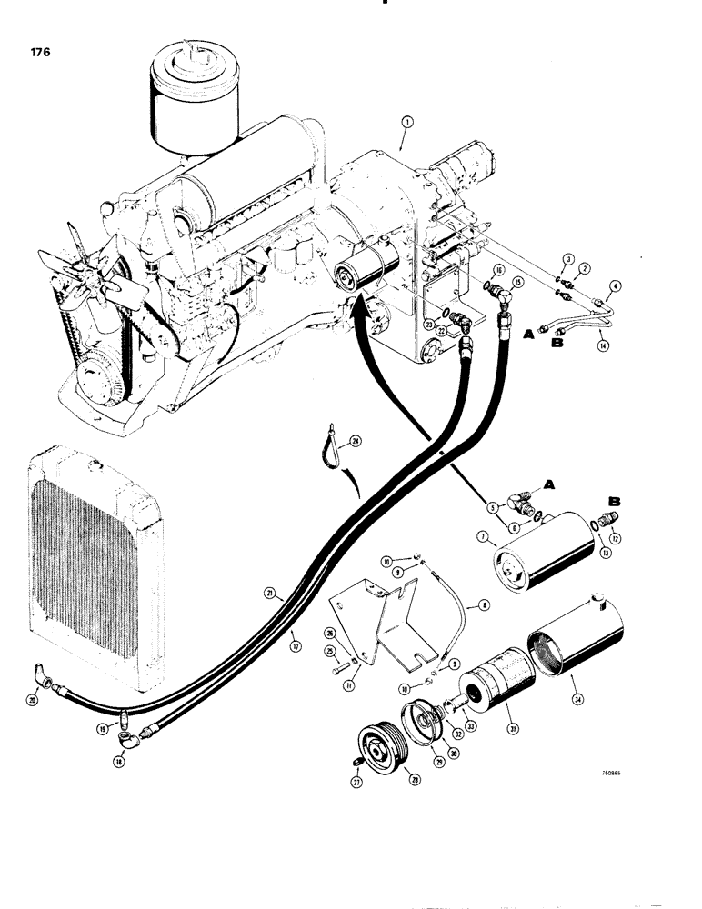 Схема запчастей Case W20 - (176) - TRANSMISSION HYDRAULIC SYSTEM (08) - HYDRAULICS