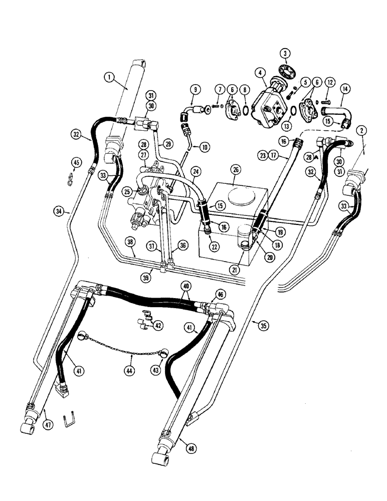 Схема запчастей Case W9A - (120) - TWO SPOOL VALVE HYDRAULIC CIRCUIT, USED LATE MODEL LOADERS (08) - HYDRAULICS