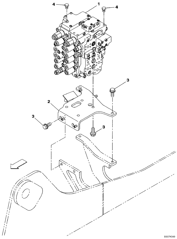 Схема запчастей Case CX130B - (08-55) - CONTROL VALVE - SUPPORT (STD) (08) - HYDRAULICS