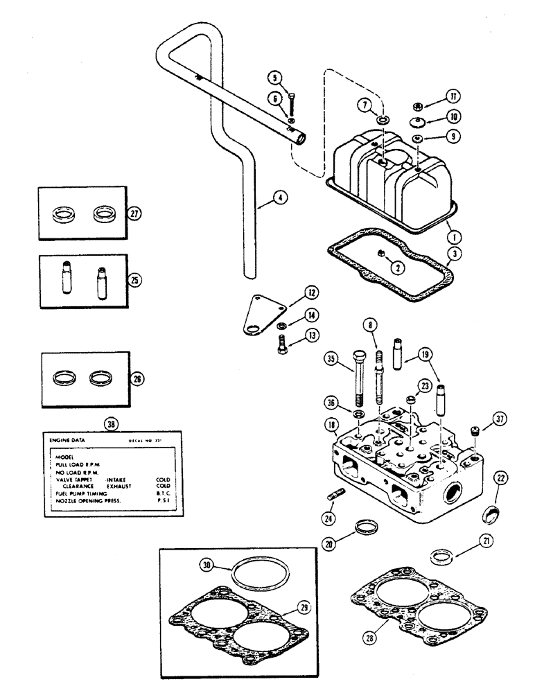 Схема запчастей Case 336B - (10) - 336BD & 336BDT DIESEL ENGINES, CYLINDER HEAD & COVER 