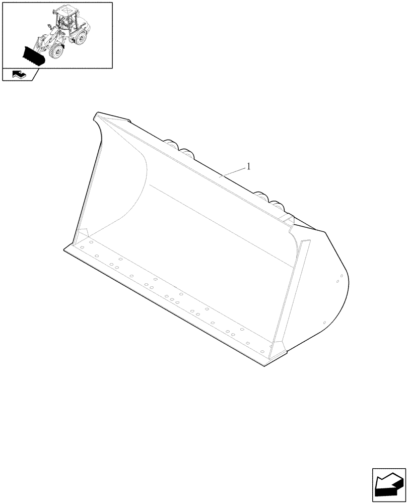 Схема запчастей Case 221E - (154) - (0.9M³) X 2050MM BUCKET WITH CUTTING EDGE (09) - LOADER/BACKHOE