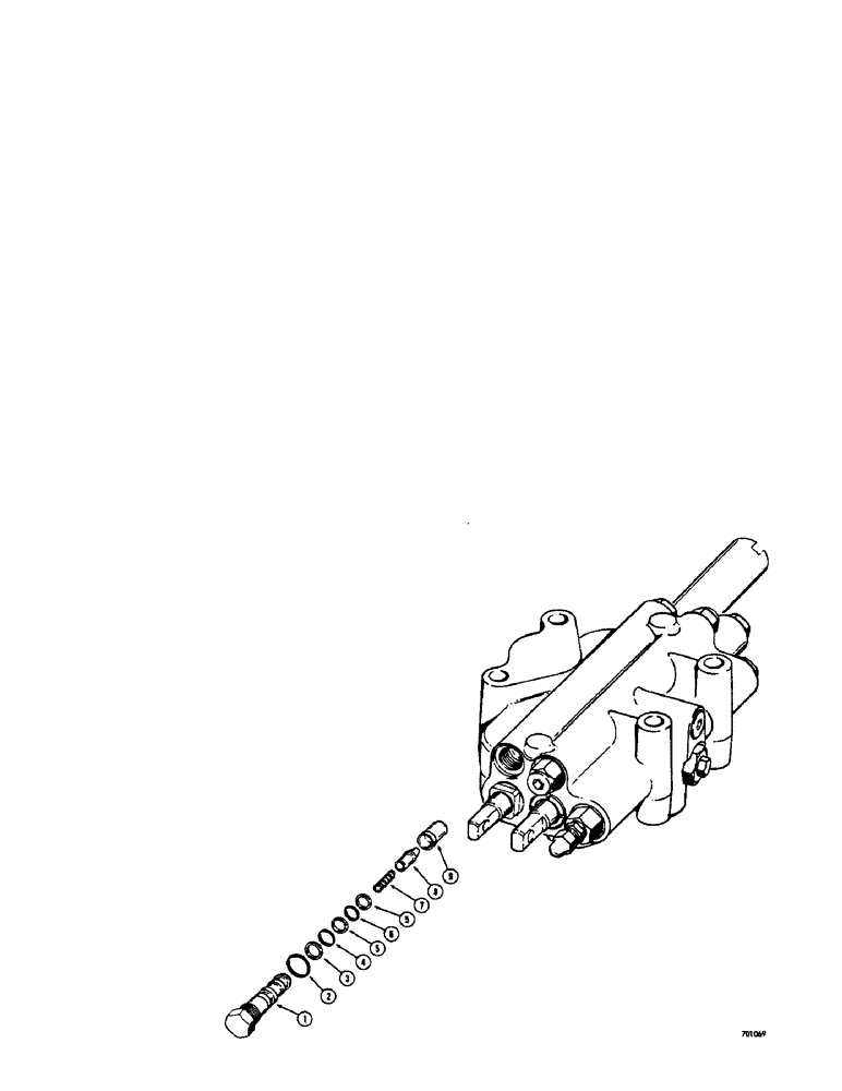 Схема запчастей Case 33 - (224[1]) - LOADER CONTROL VALVE, CHECK VALVE 