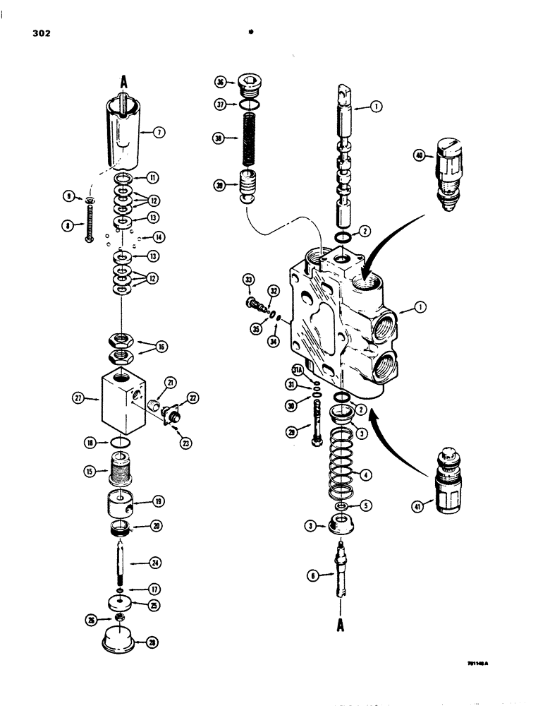 Схема запчастей Case 850B - (302) - D88764 LOADER BUCKET SECTION (07) - HYDRAULIC SYSTEM