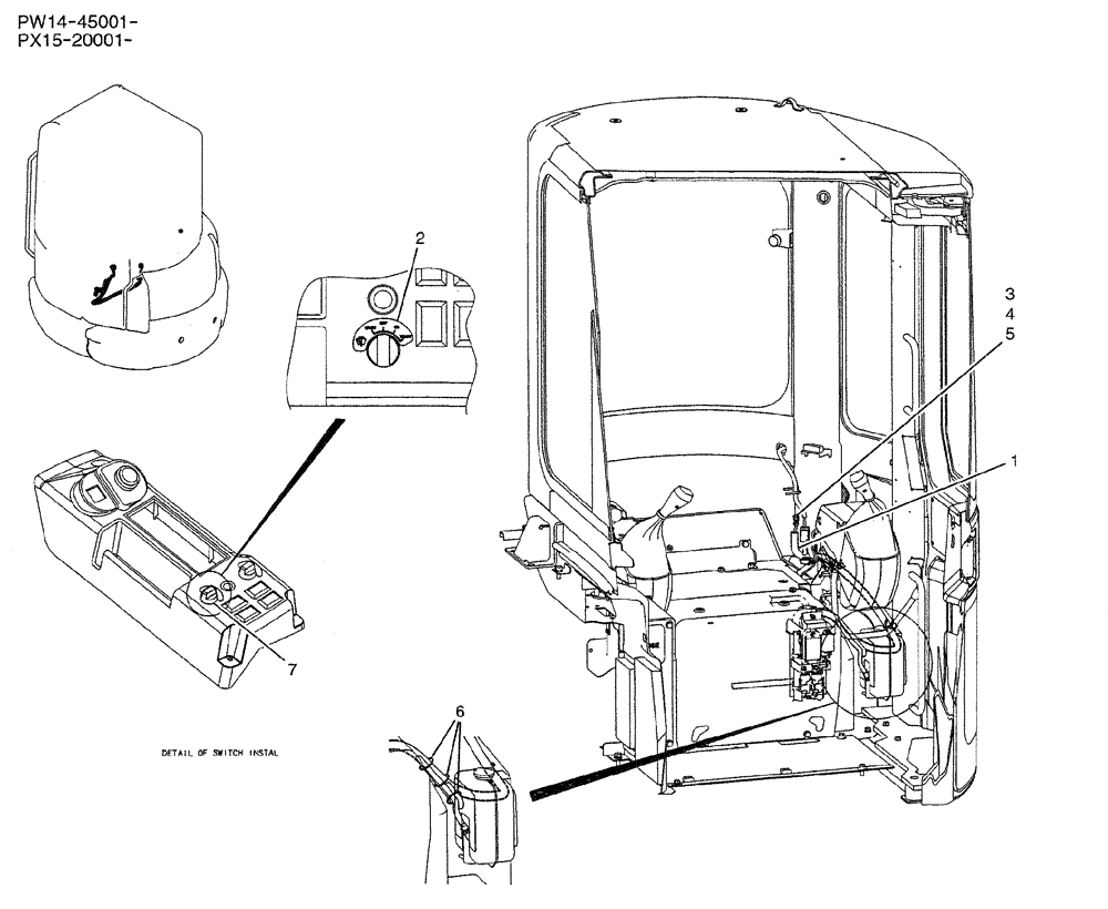 Схема запчастей Case CX31B - (01-077) - HARNESS ASSY, CAB (55) - ELECTRICAL SYSTEMS