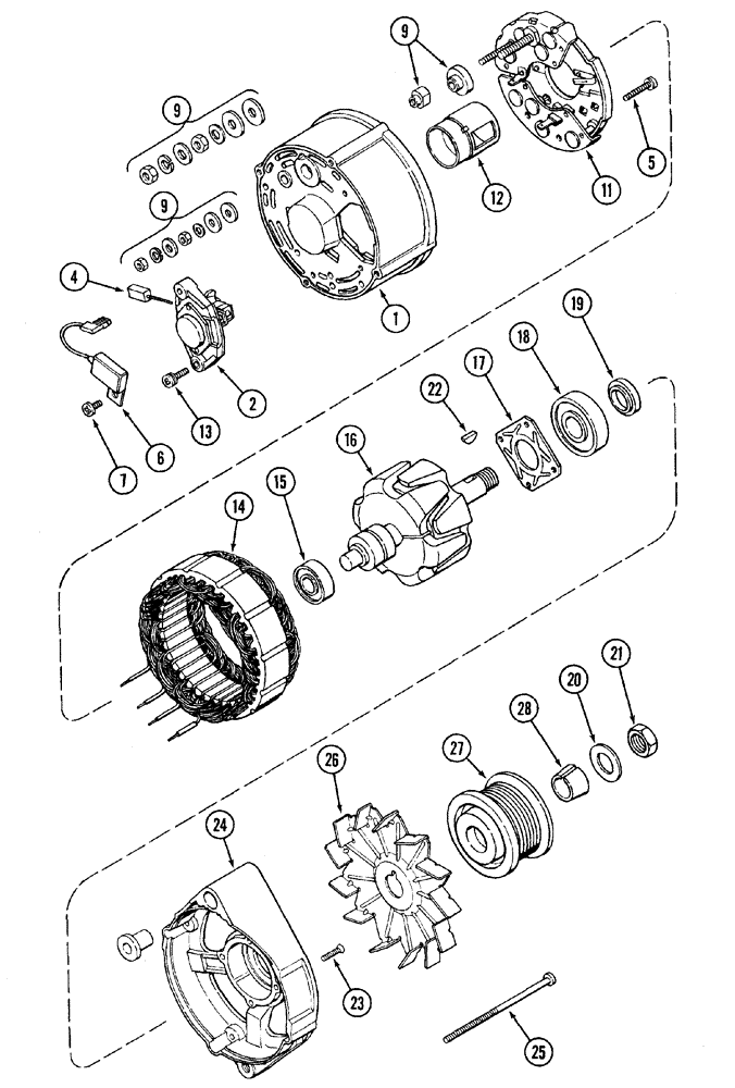 Схема запчастей Case 650H - (04-03) - ALTERNATOR ASSY (04) - ELECTRICAL SYSTEMS