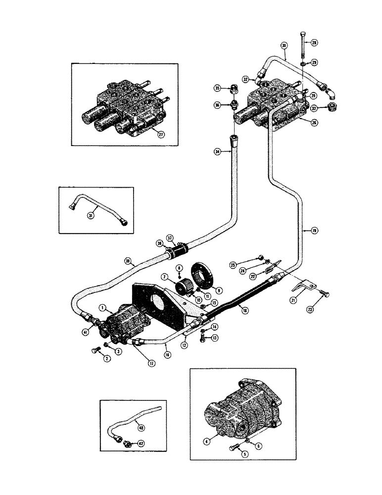 Схема запчастей Case 520 - (100) - DOZER AND LOADER BASIC TRACTOR HYDRAULICS (07) - HYDRAULIC SYSTEM