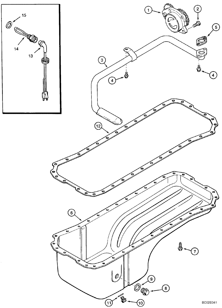 Схема запчастей Case 750K - (02-13) - OIL PUMP, PAN - HEATER, 6T-590 EMISSIONS CERTIFIED ENGINE (02) - ENGINE