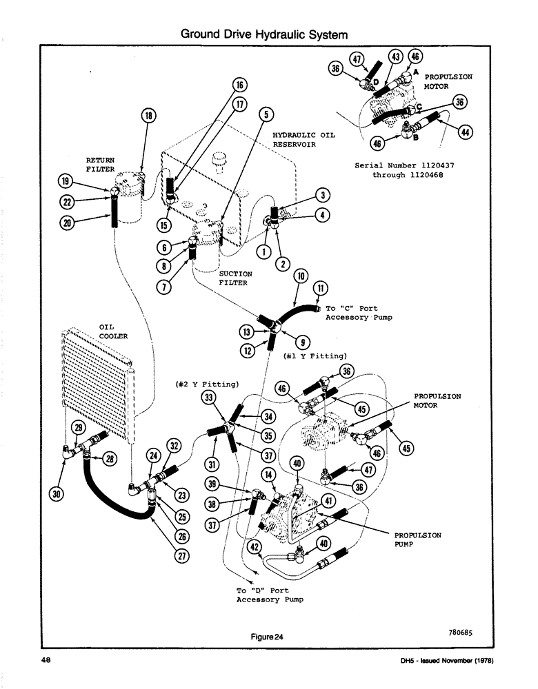 Схема запчастей Case DH5 - (048) - GROUND DRIVE HYDRAULIC SYSTEM (35) - HYDRAULIC SYSTEMS