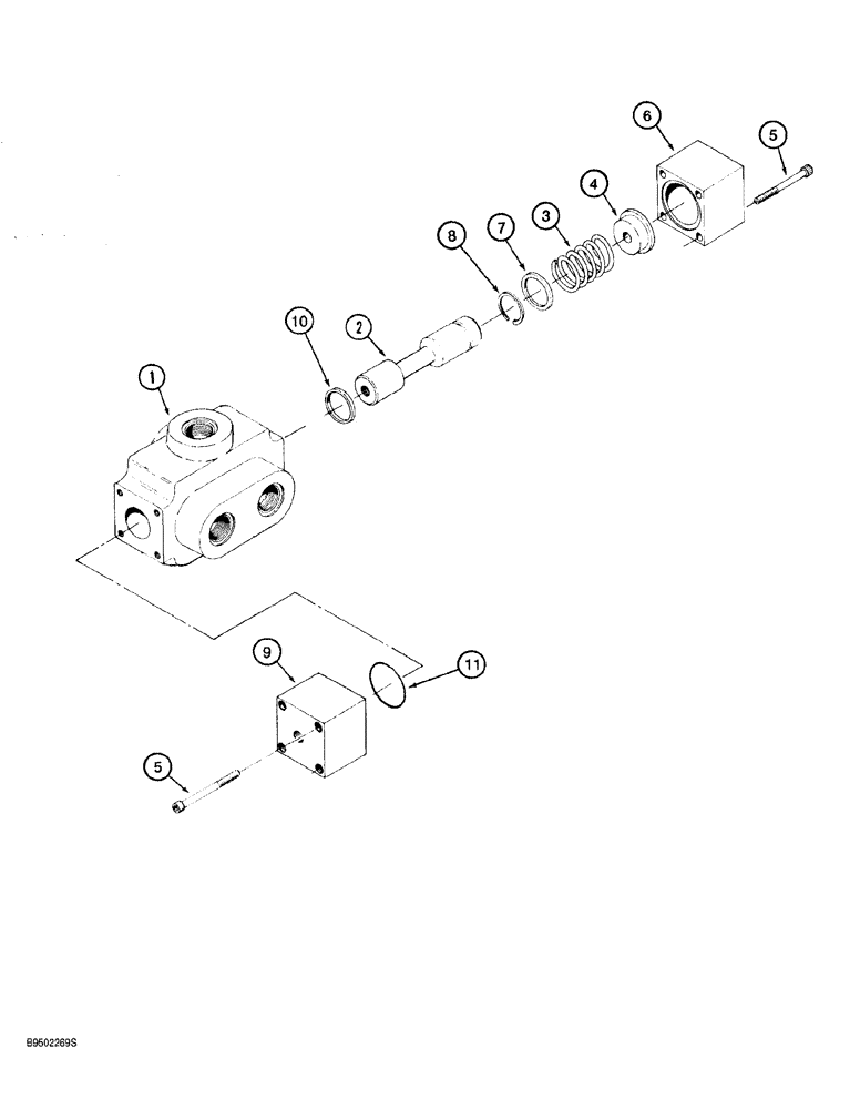 Схема запчастей Case 921 - (8-104) - RIDE CONTROL DIRECTIONAL VALVE ASSEMBLY (08) - HYDRAULICS