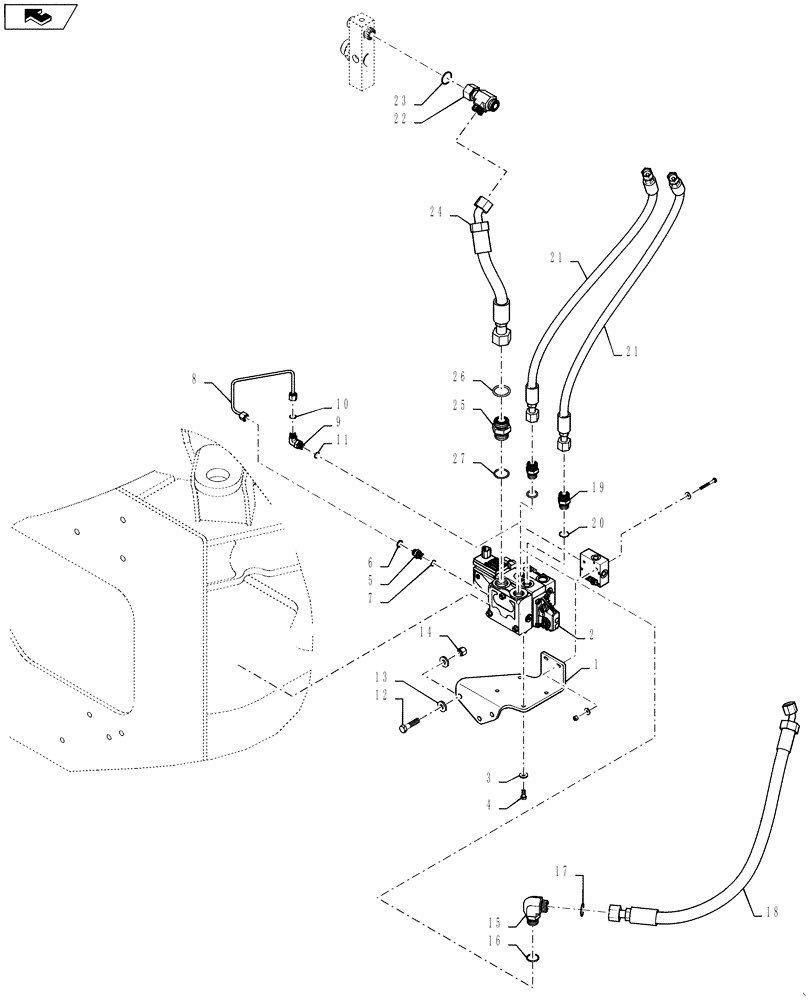 Схема запчастей Case 621F - (41.200.BN[01]) - JOYSTICK STEERING WITH AUX STEERING (41) - STEERING