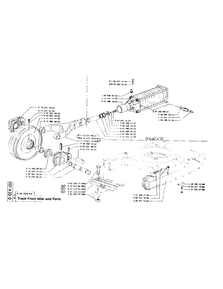 Схема запчастей Case 220CKS - (34) - TRACK FRONT IDLER AND PARTS (04) - UNDERCARRIAGE