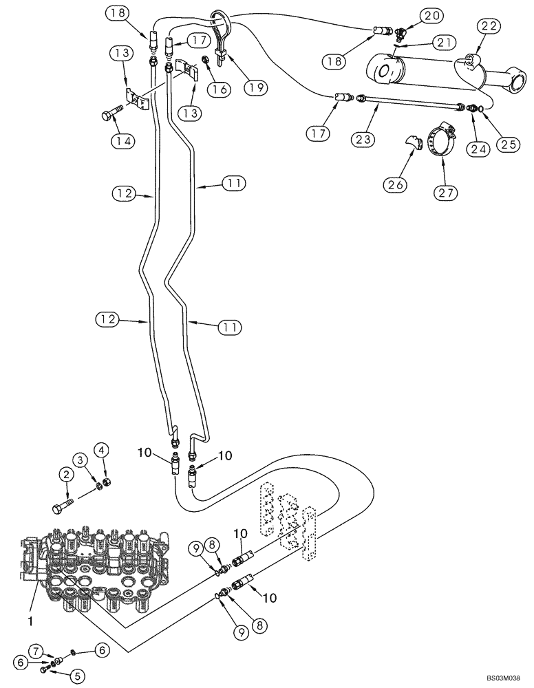 Схема запчастей Case 590SM - (08-14) - HYDRAULICS - CYLINDER, BACKHOE EXTENDABLE DIPPER (08) - HYDRAULICS