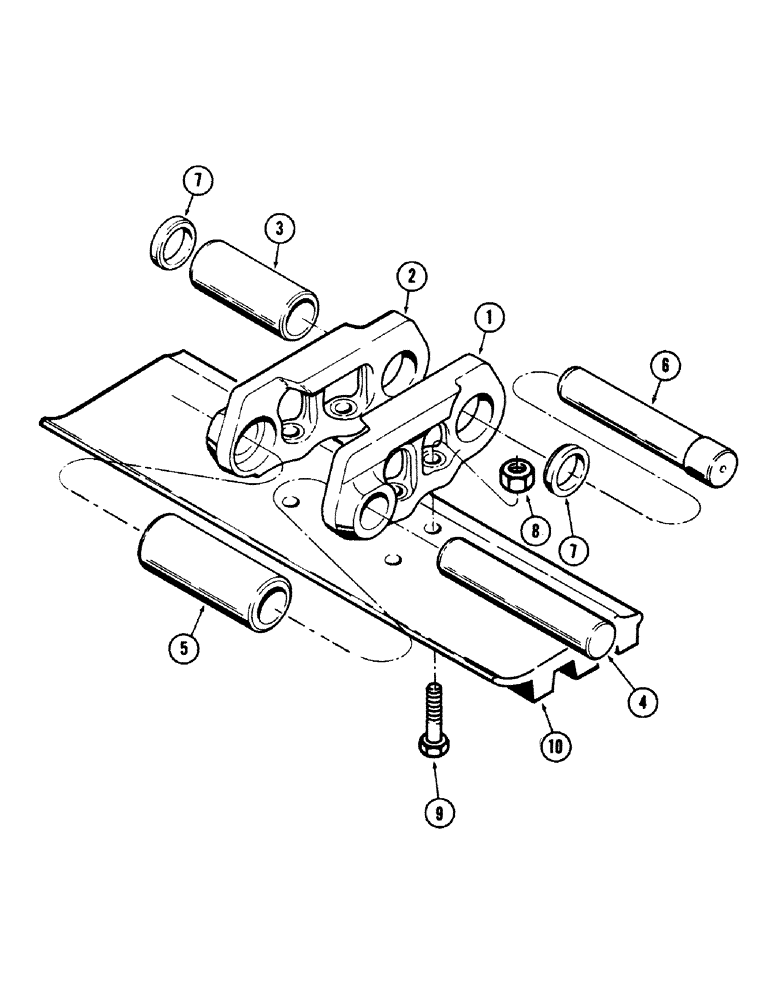 Схема запчастей Case 40 - (060) - TRACK SHOES, LINKS AND PINS (48) - TRACKS & TRACK SUSPENSION