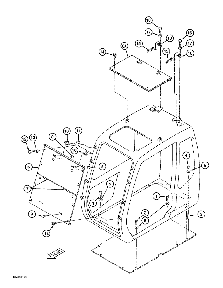 Схема запчастей Case 9010B - (9-058) - CAB VANDAL GUARDS (09) - CHASSIS