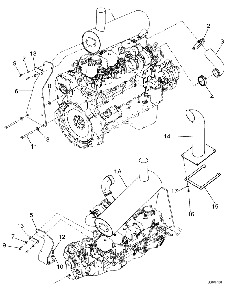 Схема запчастей Case 621D - (02-13) - MUFFLER - EXHAUST SYSTEM - STANDARD/ASPIRATOR SPARK ARRESTER (02) - ENGINE