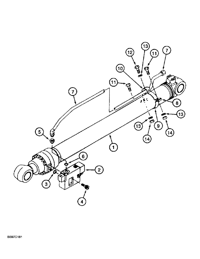 Схема запчастей Case 9030B - (8-178) - LOAD HOLDING OPTION, HOLDING VALVE AND TUBE AT ARM CYLINDER (08) - HYDRAULICS