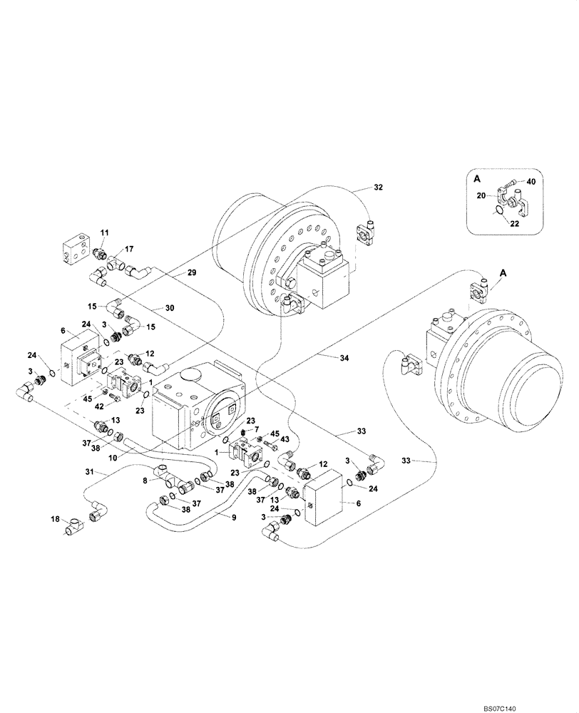 Схема запчастей Case SV212 - (09-001-01A[01]) - LOCK ATC (08) - HYDRAULICS