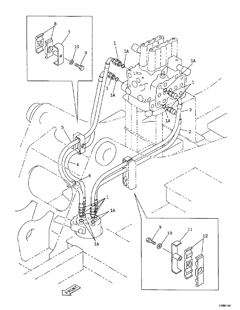 Схема запчастей Case 9007B - (8-010) - HYDRAULIC CIRCUIT - TRAVEL (08) - HYDRAULICS